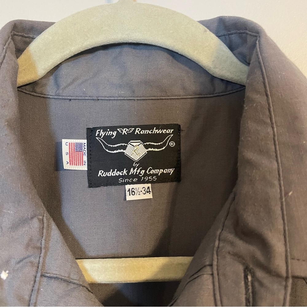 Flying R Ranchwear Gray Button-Up Shirt Classic Fit - Picture 4 of 8